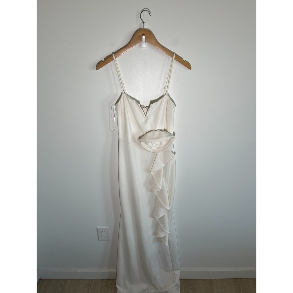Bride Courthouse Elopement Wedding Reception Womens Maxi Dress M White Rose